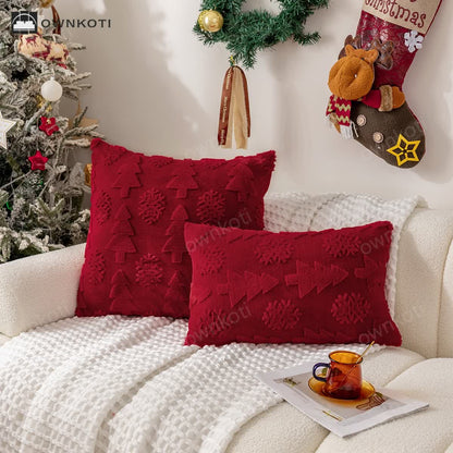 Jacquard Christmas Tree Decortaive Pillowcase