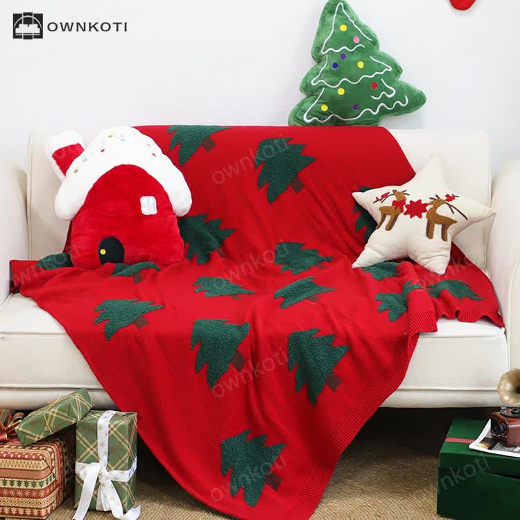 Festive Christmas Tree Decorative Sofa Blanket