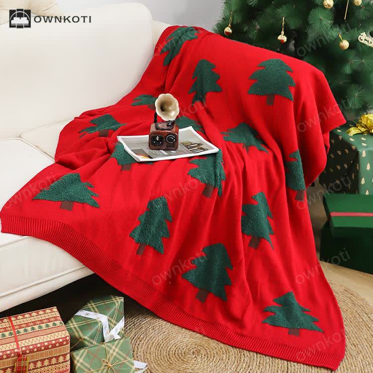 Festive Christmas Tree Decorative Sofa Blanket