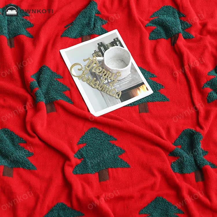 Festive Christmas Tree Decorative Sofa Blanket