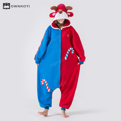 Funny Christmas One-piece Hooded Pajama