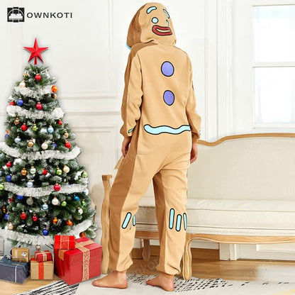 Gingerbread Man One-piece Pajamas Performance Costume