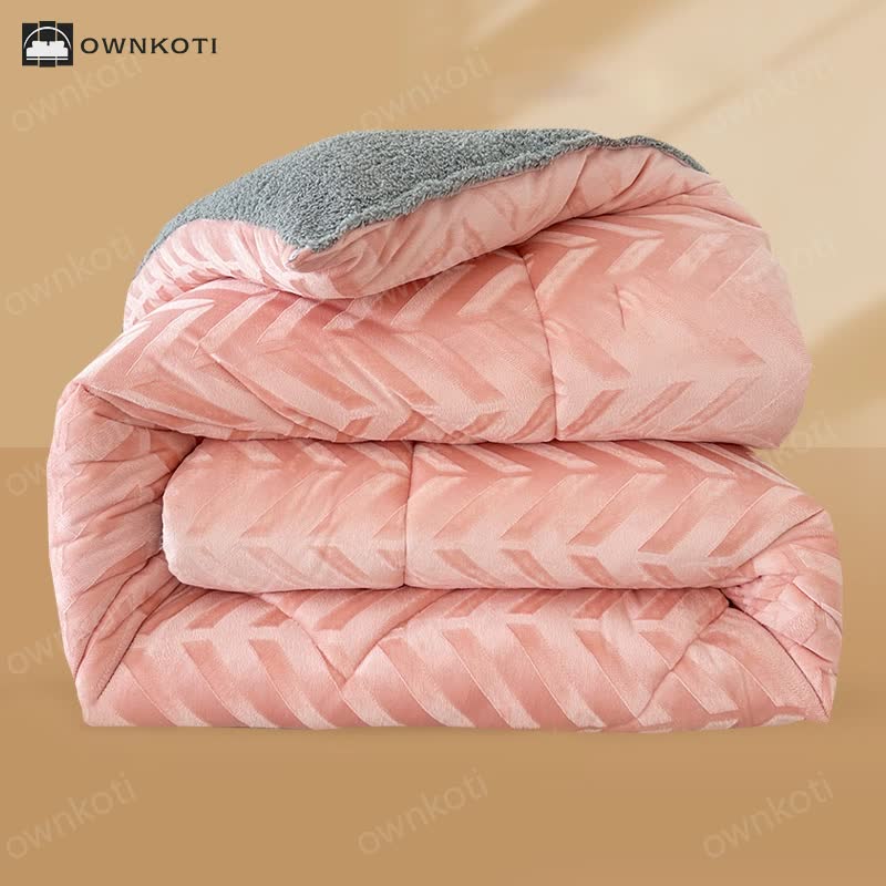 Sherpa Warm Throw Blanket with Quilt Core