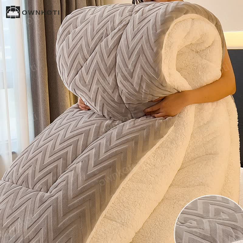 Sherpa Warm Throw Blanket with Quilt Core