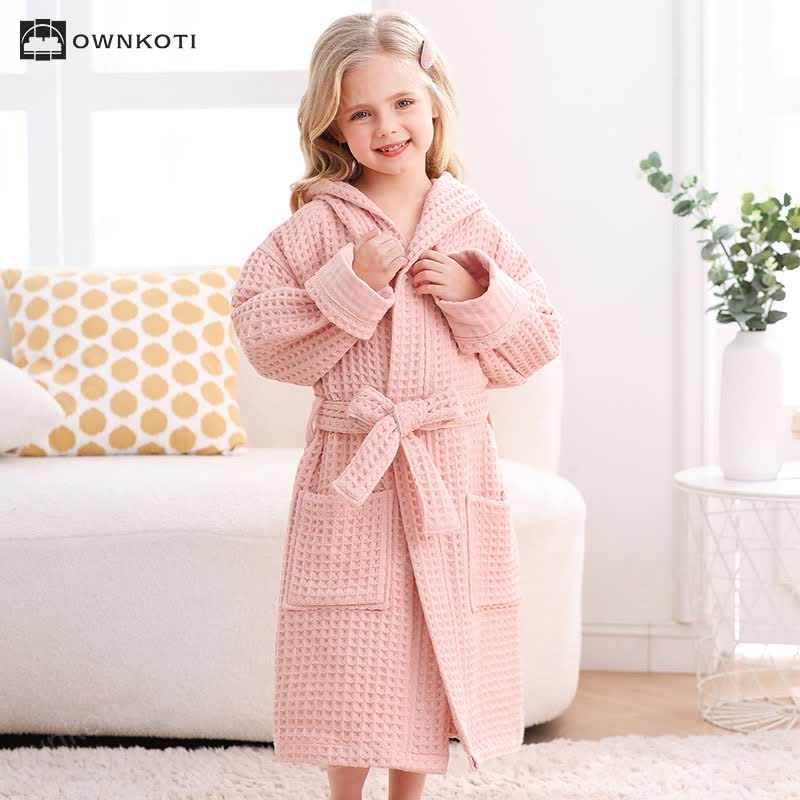 Pure Cotton Waffle Textured Breathable Bathrobe