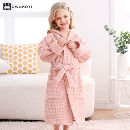 Pure Cotton Waffle Textured Breathable Bathrobe