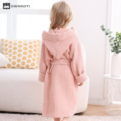 Pure Cotton Waffle Textured Breathable Bathrobe