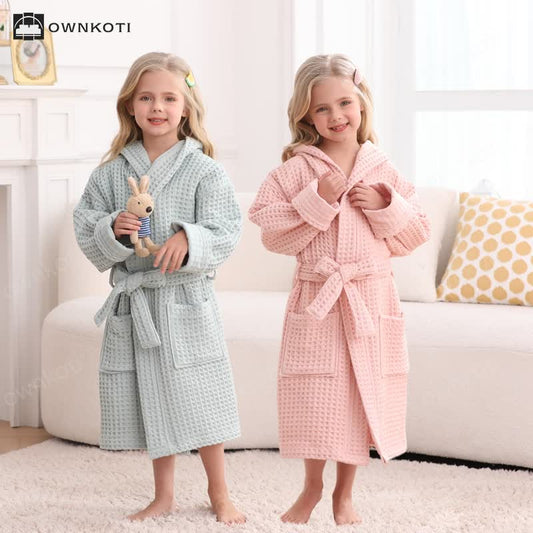 Pure Cotton Waffle Textured Breathable Bathrobe