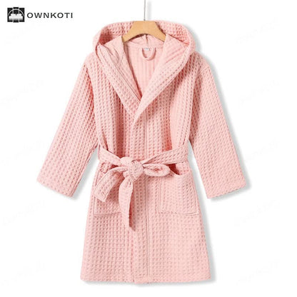 Pure Cotton Waffle Textured Breathable Bathrobe