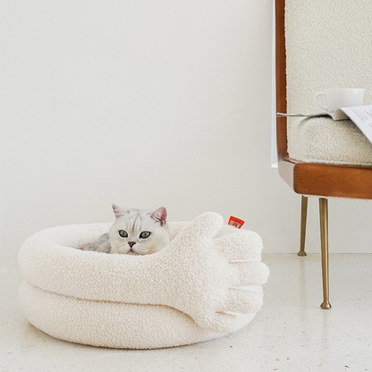 Finger Gesture Winter Warm Cat Bed