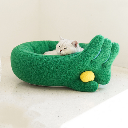 Finger Gesture Winter Warm Cat Bed