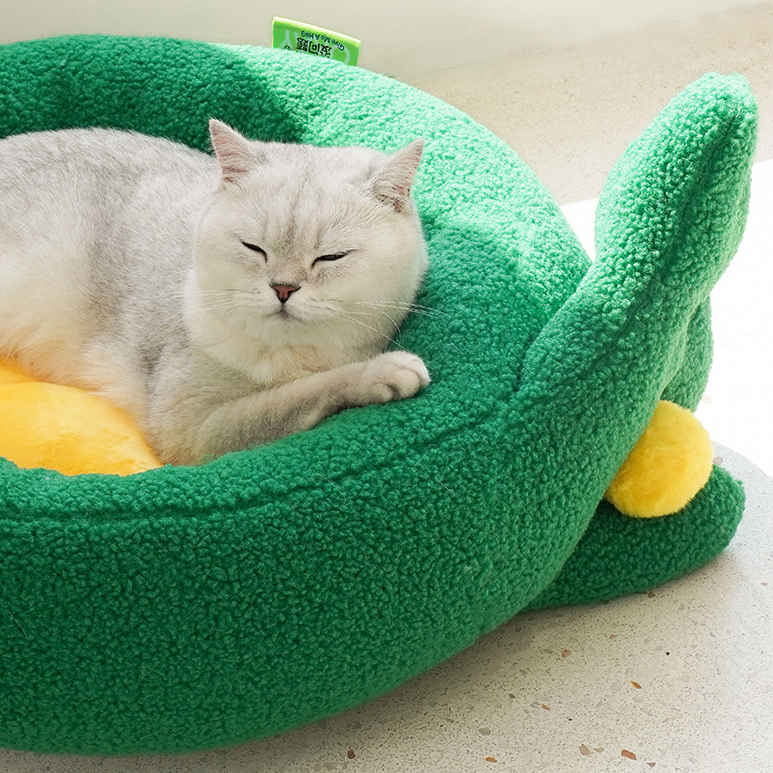 Finger Gesture Winter Warm Cat Bed