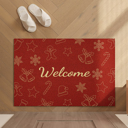 Christmas "Welcome" Anti-slip Cuttable Door Mat