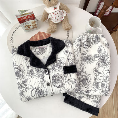 Plus Size Soft Breathable Pastoral Pajama Set