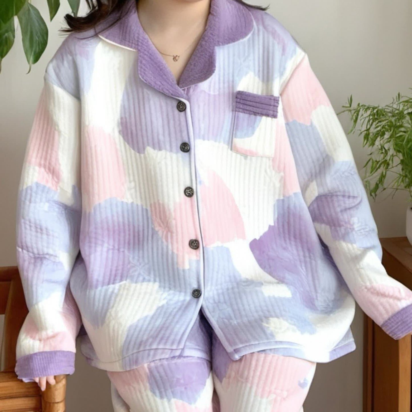 Plus Size Warm Comfy Nightwear Set