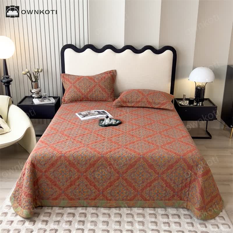 Yarn-dyed Jacquard Quilted Cotton Coverlet