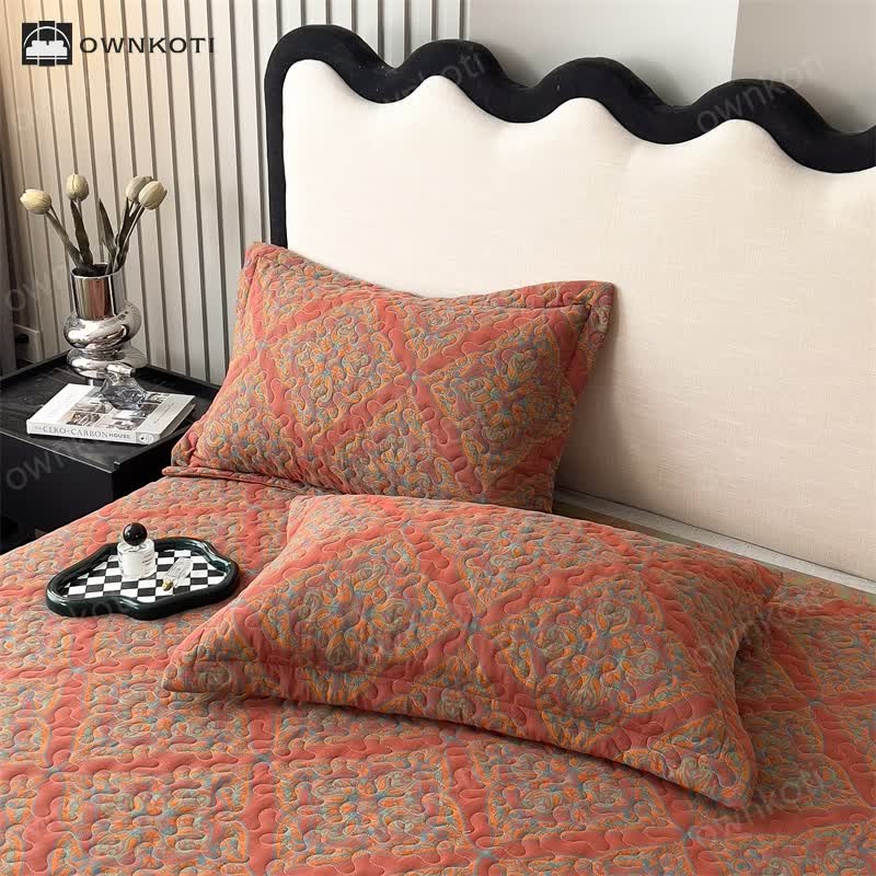 Yarn-dyed Jacquard Quilted Cotton Coverlet