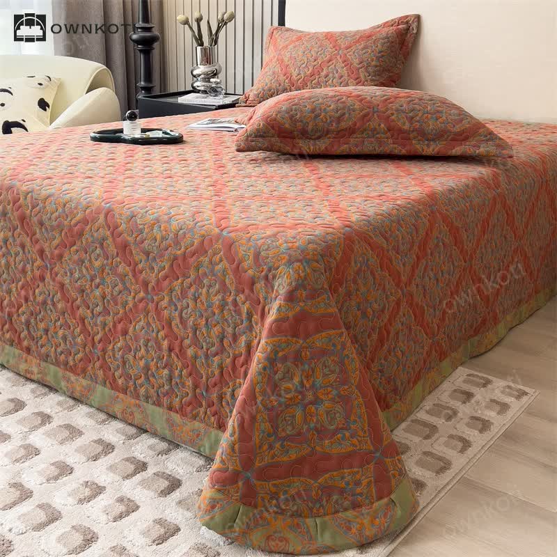 Yarn-dyed Jacquard Quilted Cotton Coverlet