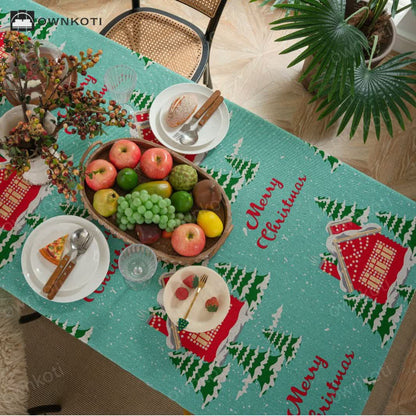 Merry Christmas Cotton Linen Tablecloth