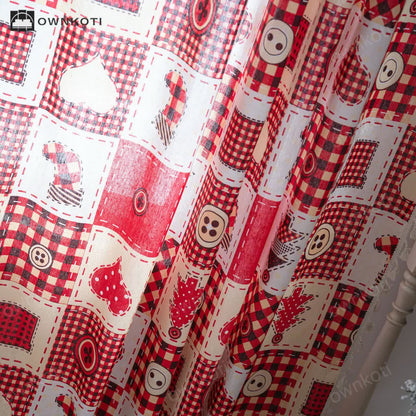 Christmas Festive Cotton Semi-shading Curtain