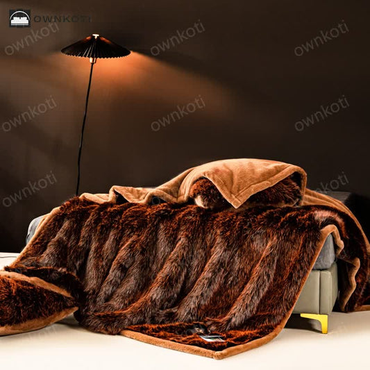 Luxurious Faux Fur Thick Throw Blanket