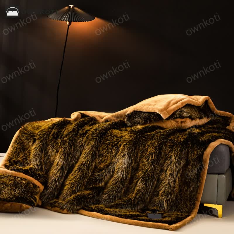 Luxurious Faux Fur Thick Throw Blanket