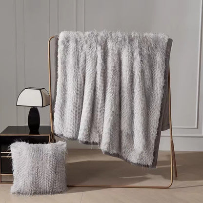 Gradient Luxurious Ostrich Feather Throw Blanket - image 4