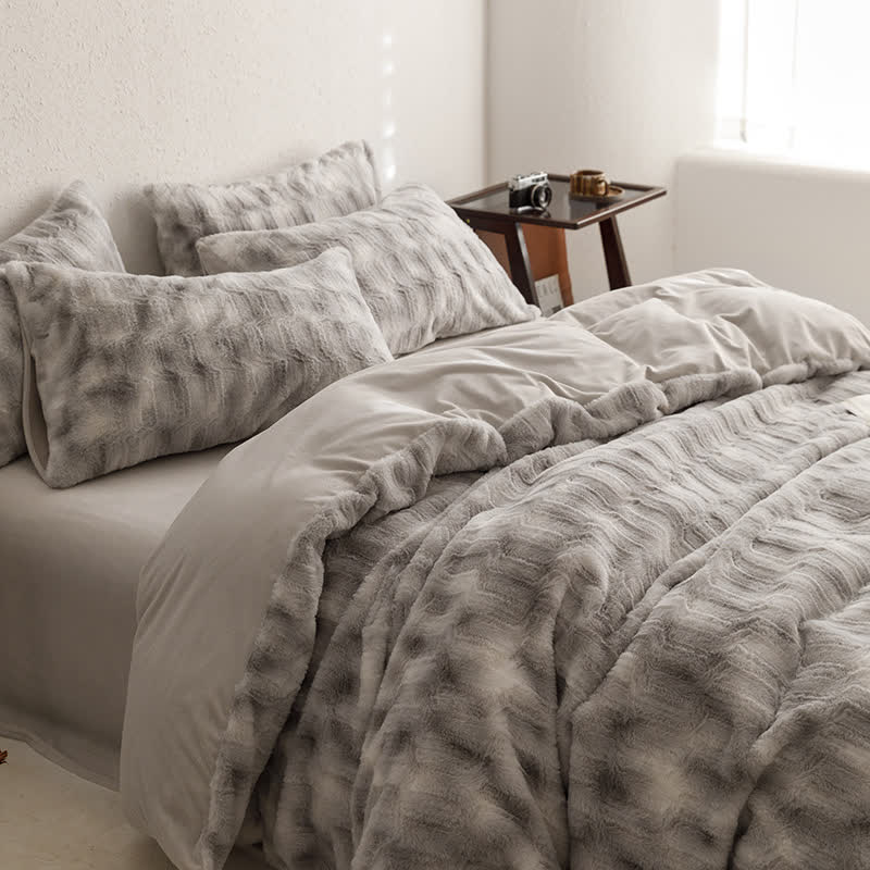 Simple Gradient Soft Velvet Bedding Set(4PCS)