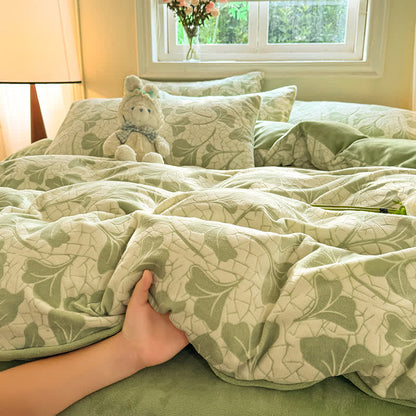 Jacquard Ginkgo Leaf Soft Bedding Set(4PCS)