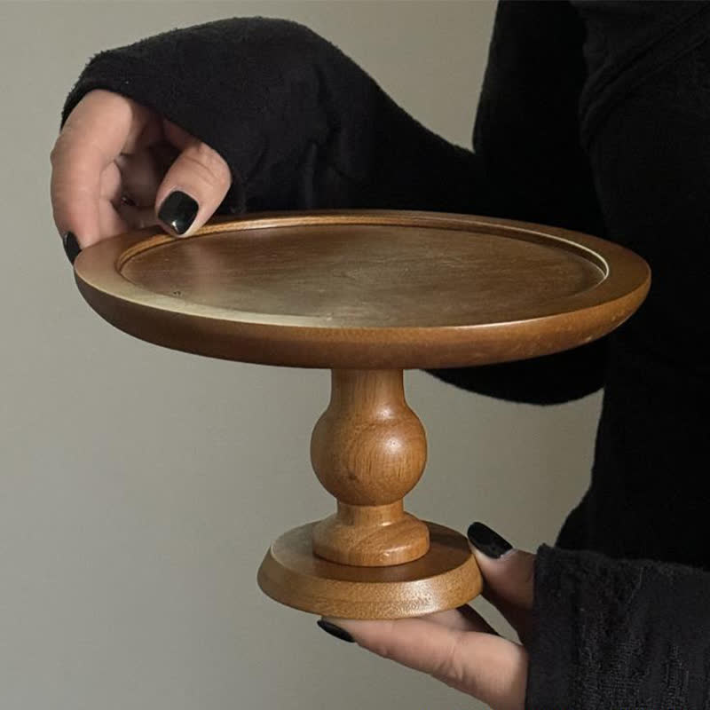 Round Shape Wooden Table Display Cake Stand