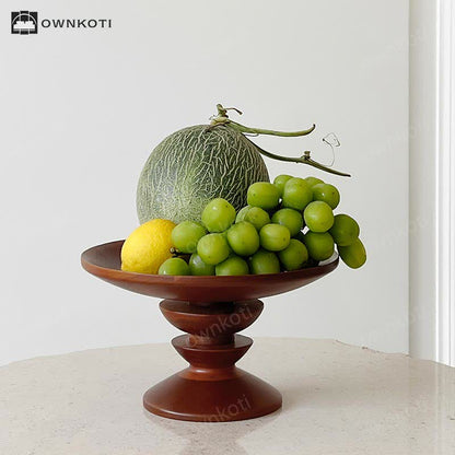 Wood Pedestal Stand Serving Tray