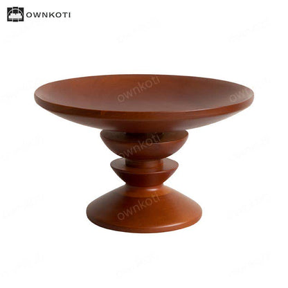 Wood Pedestal Stand Serving Tray