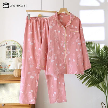 Bow Tulip Cotton Gauze Pajama Set