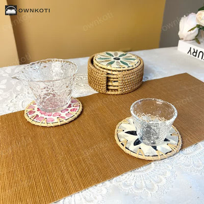 Rattan Woven Farmhouse Decorative Coaster