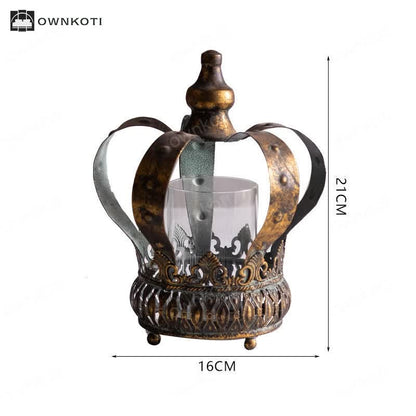 Crown Shape Metal Candle Holder Stand