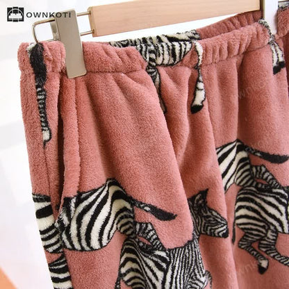 Animal Flannel Pullover Pajama Set