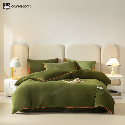 Solid Color Warm Duvet Cover Comforter Set