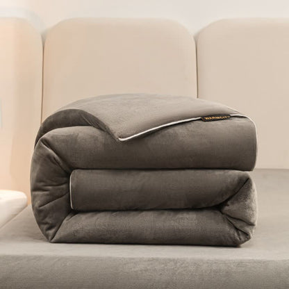 Solid Color Warm Duvet Cover Comforter Set - image 17