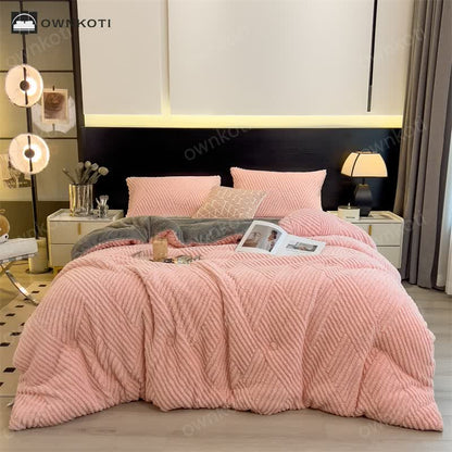 Fluffy Fleece Warm Winter Blanket with Comforter