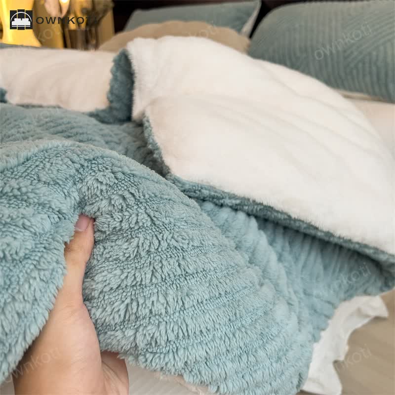 Fluffy Fleece Warm Winter Blanket with Comforter