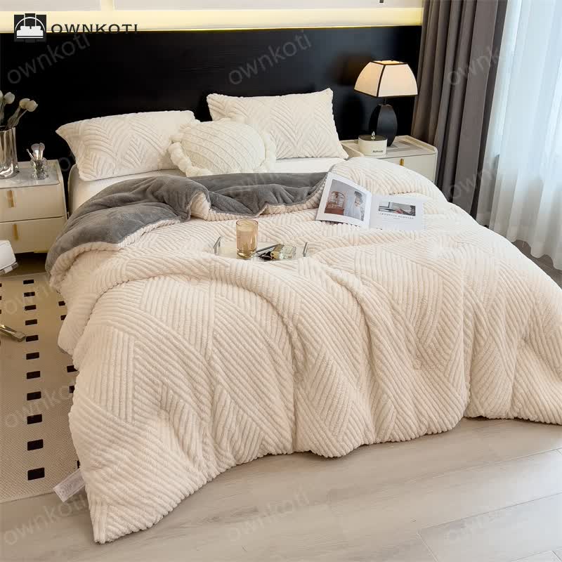 Fluffy Fleece Warm Winter Blanket with Comforter