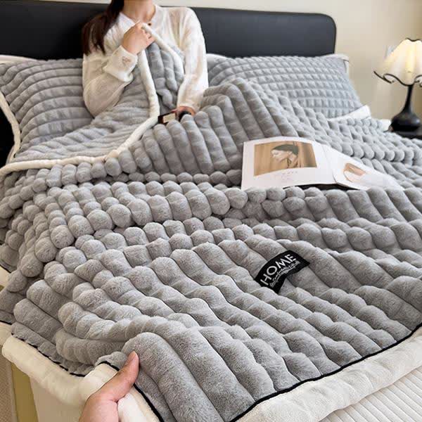 Ownkoti Plaid Texture Soft  Fleece Throw Blanket - image 13