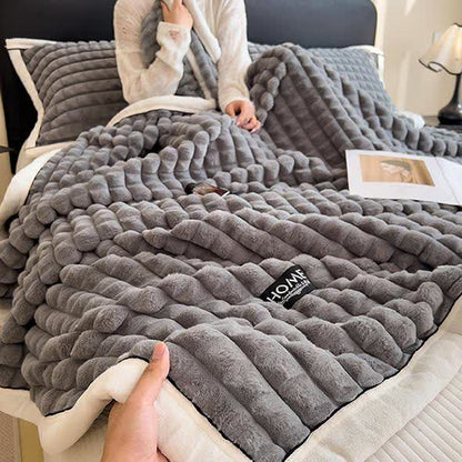 Ownkoti Plaid Texture Soft  Fleece Throw Blanket - image 5