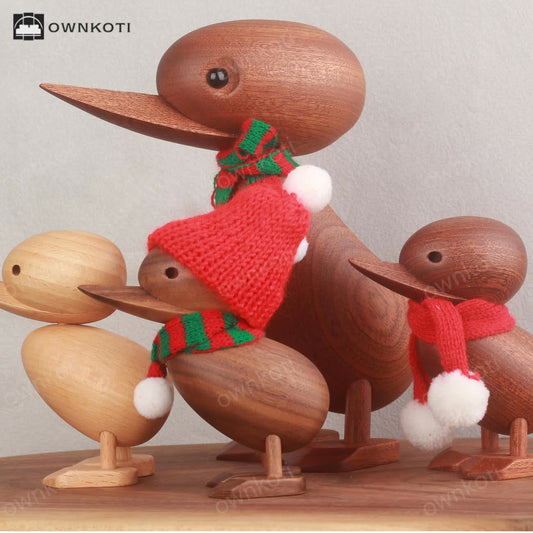 Wooden Duck with Scarf Craft Ornament