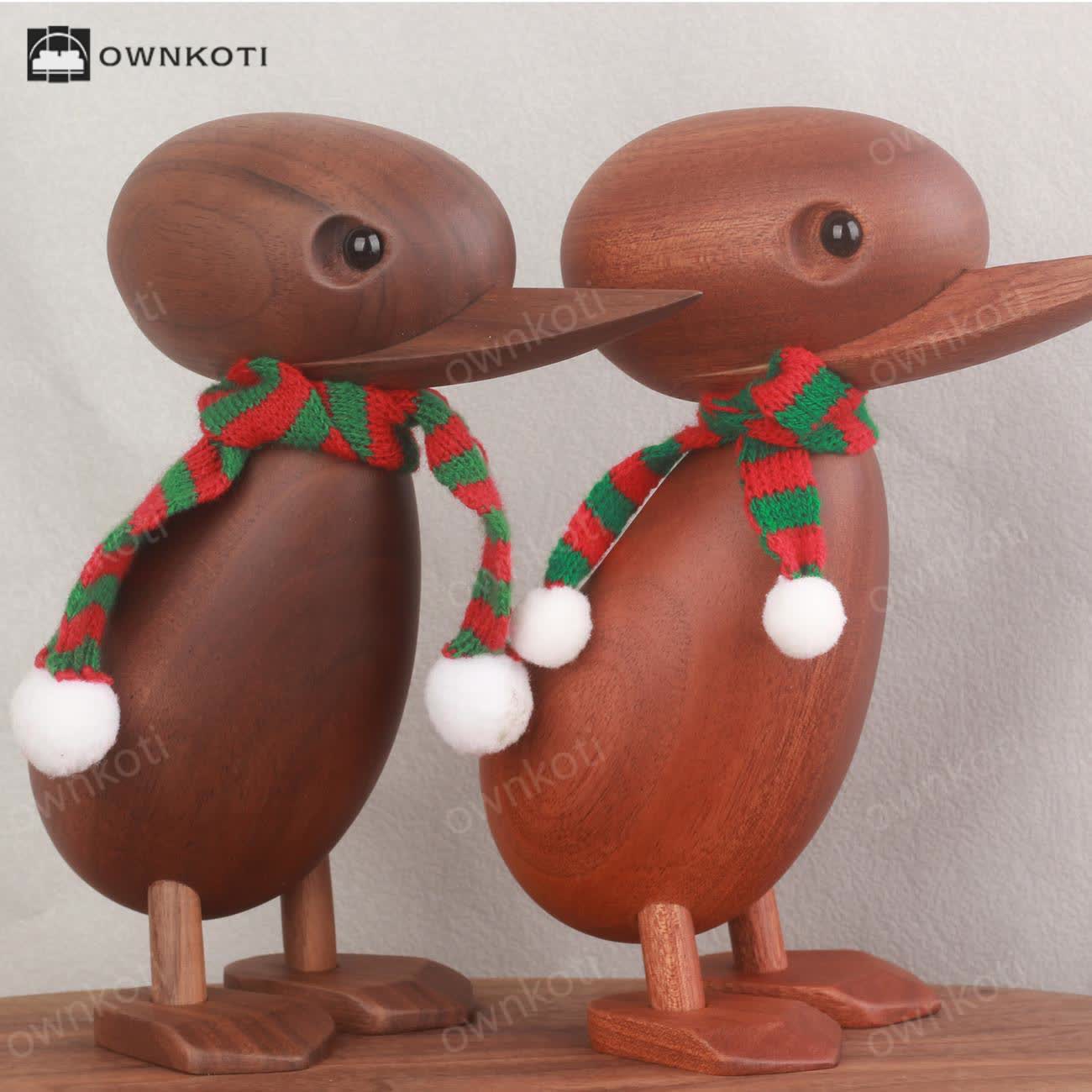 Wooden Duck with Scarf Craft Ornament