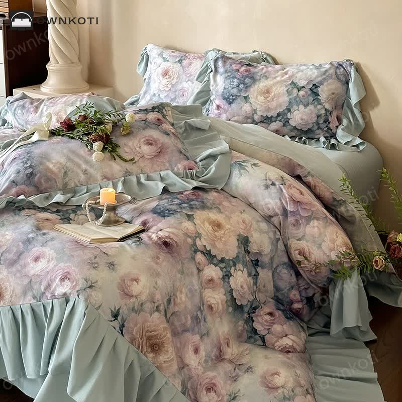 Romantic Countryside Rose Cotton Bedding Set (4PCS)