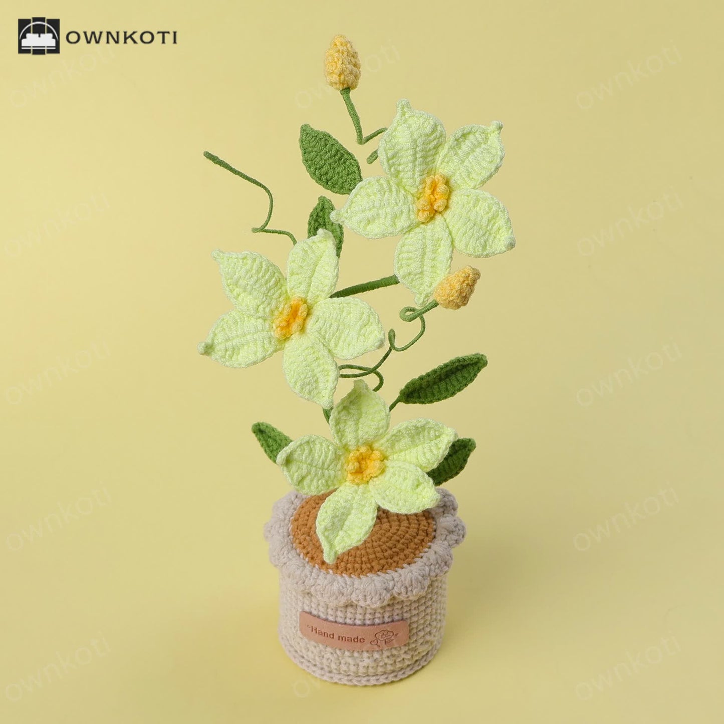 Woven Floral Clematis Potted Ornament