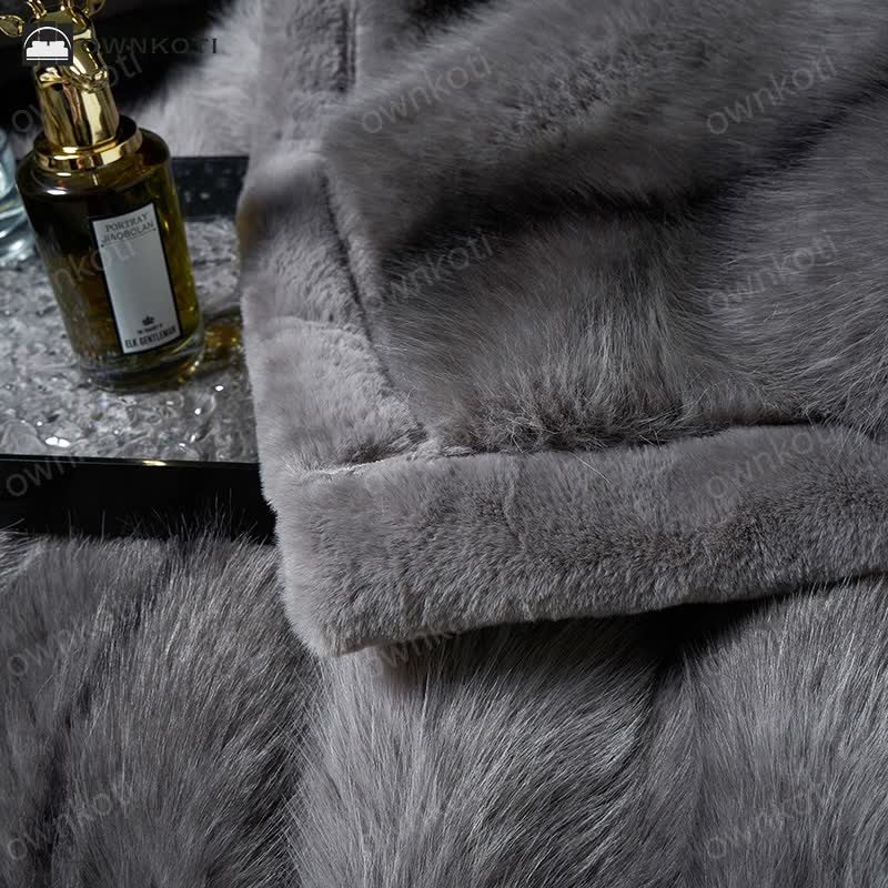 Faux Fur Gradient Warm Throw Blanket