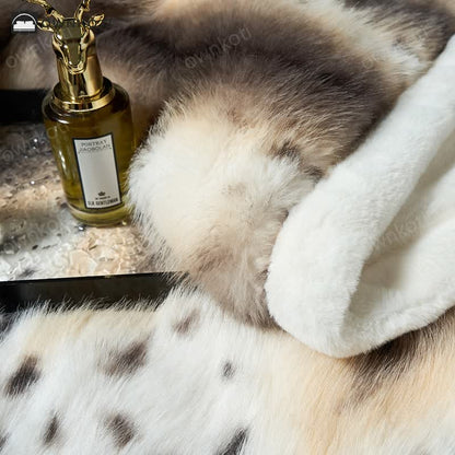 Luxurious Leopard Print Faux Fur Throw Blanket