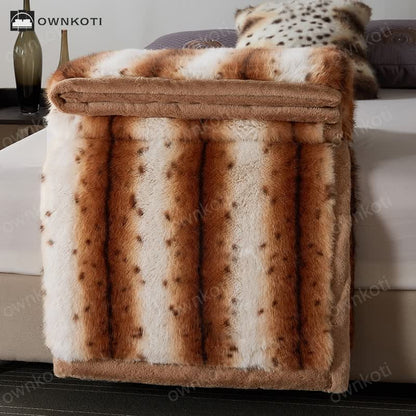 Luxurious Double Layer Faux Fur Throw Blanket